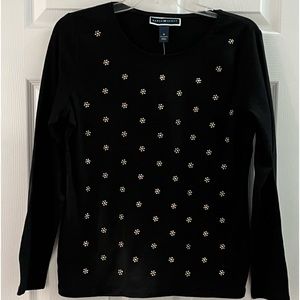 New Karen Scott Embellished Top